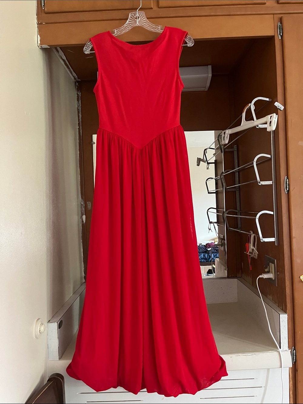 a new day Red Sleeveless Maxi Dress with Flowing Skirt